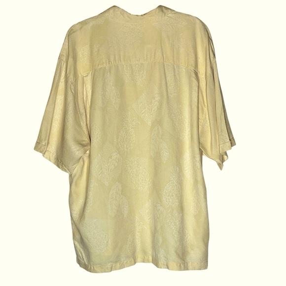 Jamaica Jax Silk Hawaiian Short Sleeve Yellow  Floral Button Up Men’s XXL - Picture 2 of 9